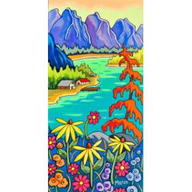 Lac tranquille 8 x 16- disponible a Fallen Leaf Art Gallery, Canmore