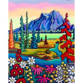 Beautés du Lac Bow 8x10- disponible a Fallen Leaf Art Gallery, Canmore