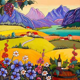 Somewhere in BC 16 x 16 - available at Fallen Leaf Art Gallery, Canmore