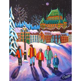 Minuit sous la pleine lune 14x18