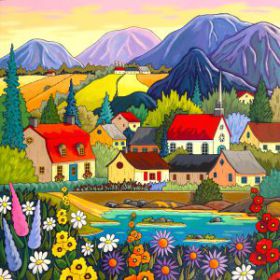 Pres de mon coeur 30x30- disponible a Fallen Leaf Art Gallery, Canmore