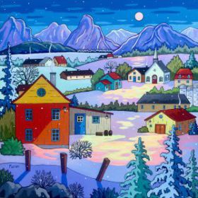 Silence d'une nuit d'hiver 20x20-disponible a Koyman Gallery, Ottawa