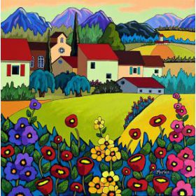 Le tango des fleurs 20 x 20