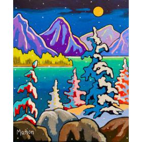 Premiers flocons 8 x 10- disponible a Fallen Leaf Art Gallery, Canmore