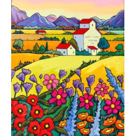 Flowered fields 10 x 12- available at Fallen Leaf Art Gallery, Canmore