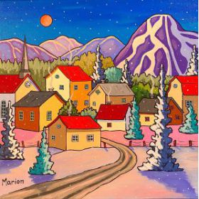Lune rouge - 12x12