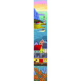 Village de peche 6 x 36- disponible a Fallen Leaf Art Gallery, Canmore