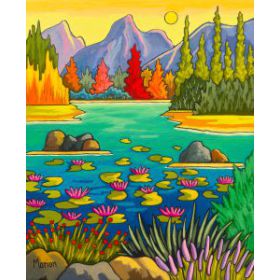 Water lilies 10 x 12 - available at Fallen Leaf Art Gallery, Canmore