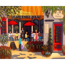 Café Émile Zola 24x30-disponible a Fallen Leaf Art Gallery, Canmore, AB