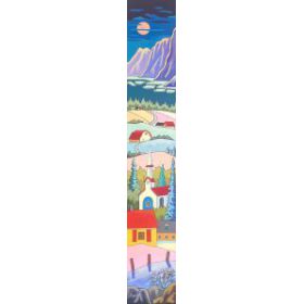 Village d'hiver 6x36- disponible a Fallen Leaf Art Gallery, Canmore